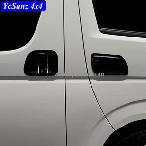 2005-2017 도어 핸들 커버 통근 매트 블랙 핸들 그릇 액세서리 Hiace 2016 자동차 부품 Ycsunz