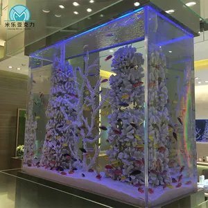 Aquarium fish tank 300L aquarium with LED lighting system top filtering aquarium tank from factory directly