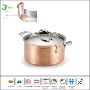 OEM التجاري <span class=keywords><strong>3</strong></span> طبقة مطرقة النحاس المرق مع غطاء من الفولاذ المقاوم للصدأ لتحريض المطبخ الطبخ - Product Image 2