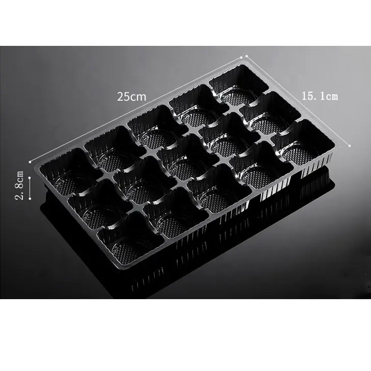 Plateau plastique jetable pour chocolat, lot de 15, emballage en plastique, de qualité alimentaire, à insertion de biscuits,