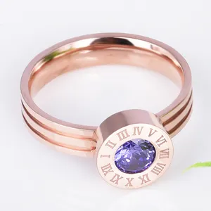 High Quality Stainless Steel Cubic Zircon Roman Numeral Interchangeable Ring