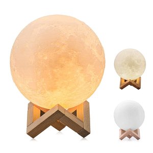 Blanco cálido y blanco frío Material de <span class=keywords><strong>PLA</strong></span> regulable ecológico Sensor Luna 3D noche lámpara - Product Image 1