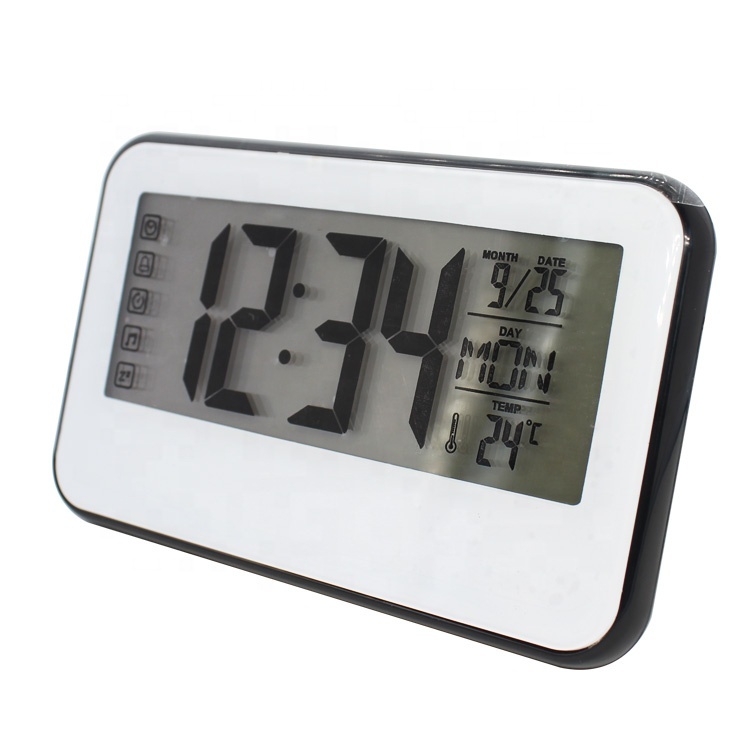 Electronic Analog LCD Digital Table LED Backlight Calendar Snoozen Alarm Clock