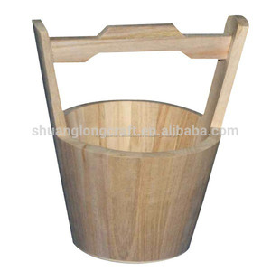 barato y bonito sólido cubo de madera con mango de madera - Product Image 1