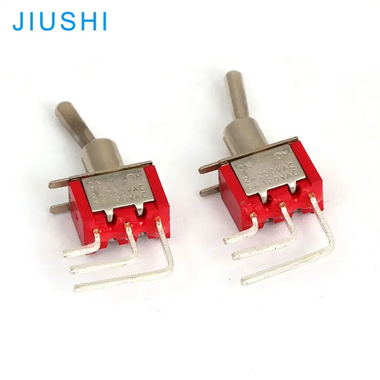 MTS-102/C4 Bend feet toggle switch 90 degree 3 pin 2 way 6mm mounting hole switch