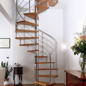 <span class=keywords><strong>Escalier</strong></span> en colimaçon en acier inoxydable avec marches en bois massif, prix, échelle ronde - Product Image 2