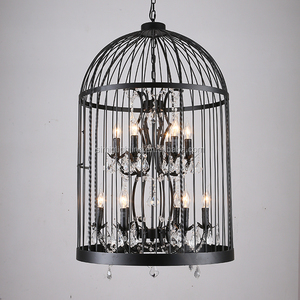 Lampadario a Gabbia di Uccelli <span class=keywords><strong>in</strong></span> <span class=keywords><strong>Cristallo</strong></span> Nero Antico Stile Americano Classico Retro Simig Lighting, Lampada a Sospensione <span class=keywords><strong>in</strong></span> <span class=keywords><strong>Cristallo</strong></span> K9 - Product Image 6