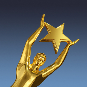 Custome creative design cinq branches forme <span class=keywords><strong>Oscar</strong></span> <span class=keywords><strong>trophée</strong></span> en métal avec cristal noir base - Product Image 5