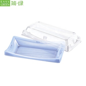 Khay sushi nhựa có nắp đậy rõ ràng, hộp đựng thức ăn dùng một lần, để đi hộp cho sushi, bánh quế, bánh quy, trái cây, bánh ngọt, món tráng miệng - Product Image 4
