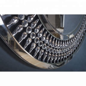 <span class=keywords><strong>Espejo</strong></span> de pared redondo de lujo para pasillo, mesa moderna <span class=keywords><strong>con</strong></span> <span class=keywords><strong>consola</strong></span> de cristal, para sala de estar - Product Image 5