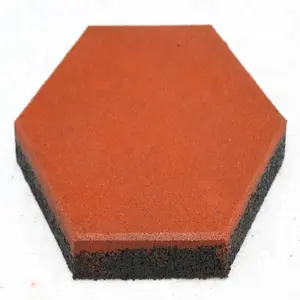 Azulejo de goma hexagonal elástico para patio de juegos para niños