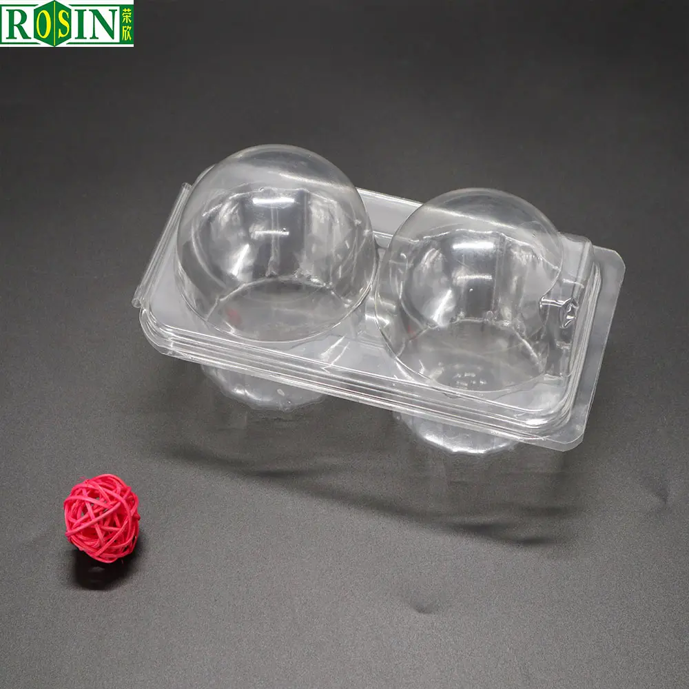 플라스틱 투명 PET 미니 케이크 상자 맞춤형 힌지 플라스틱 2 셀 컵케익 용기 투명 클램쉘 컵케익 포장 상자