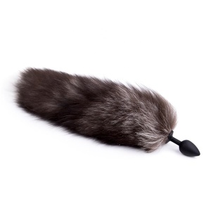 Vera pelliccia <span class=keywords><strong>coda</strong></span> di volpe <span class=keywords><strong>anale</strong></span> Plug adulto BDSM Bondage giocattolo del sesso con la <span class=keywords><strong>coda</strong></span> di silicone per il calcio Plug - Product Image 2