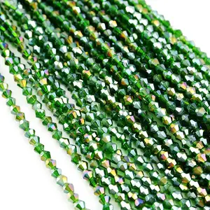 Perles de cristal chinoises, vente en gros, perles en verre, bicone pour la fabrication de bijoux, 50 pièces, 4mm