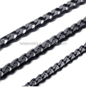 Nuova Catena in Argento dal Design Semplice a Prezzo di Fabbrica, Catena <span class=keywords><strong>Nera</strong></span> per <span class=keywords><strong>Uomo</strong></span> Stile Italiano - Product Image 3
