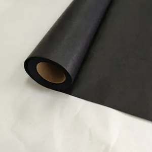 שחור 40gsm זול באיכות גבוהה ידידותי לסביבה עץ עיסת כותנה אורז רקמות מים עמיד גלישת מתנת פרח נייר 60 cm x 15 m