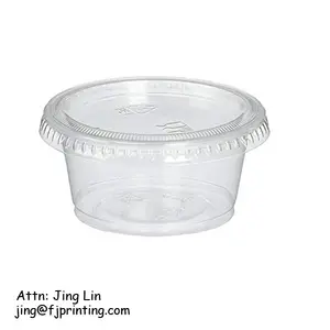 Food grade packaging PET 2oz salad dipping tomato sauce cup with lid