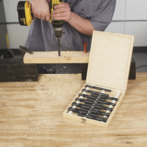 HSS 1/2 — forets hélicoïdaux à tige réduite pour le bois, avec boîte en bois, couleur noire, offre spéciale, - Product Image 4