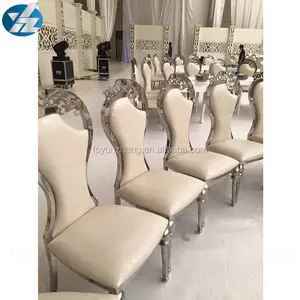 Sillas de comedor tapizadas baratas Beauty China Muebles para el hogar Tela Sillas de comedor blancas y doradas modernas Cubierta de tela de buena calidad