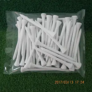 バッグあたり50個70mm2-3/4インチパックの白い木製ゴルフTシャツ - Product Image 1