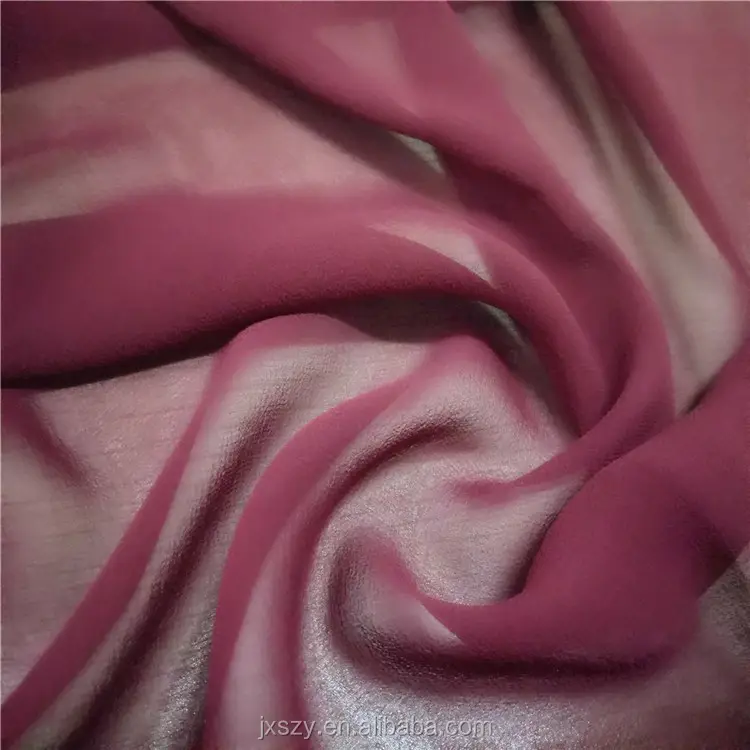 Teinture unie en soie georgette tissu crêpe en mousseline de soie tissu