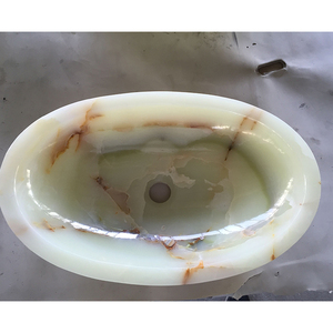 Lavabo en pierre d'onyx vert naturel, lavabo en marbre d'onyx vert - Product Image 1