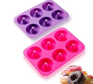 HY Donut Mold Silicone Donut Pan Ring Shape <span class=keywords><strong>Molde</strong></span> <span class=keywords><strong>para</strong></span> hornear <span class=keywords><strong>para</strong></span> Cake Muffin Biscuit Bagels - Product Image 2