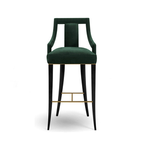 <span class=keywords><strong>Tabouret</strong></span> de bar moderne en <span class=keywords><strong>velours</strong></span> <span class=keywords><strong>vert</strong></span> avec dossier, Home Center - Product Image 1
