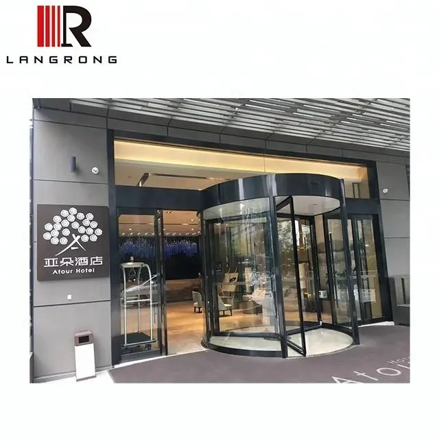 हवाई अड्डों के लिए Langrong 3 पंख स्वत: परिक्रामी दरवाजा प्रत्यक्ष निर्माताओं, होटल, शॉपिंग मॉल, सुपरमार्केट