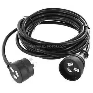 240V Power Lead Cable AU 3-Pin Black Piggy back Extension Cord