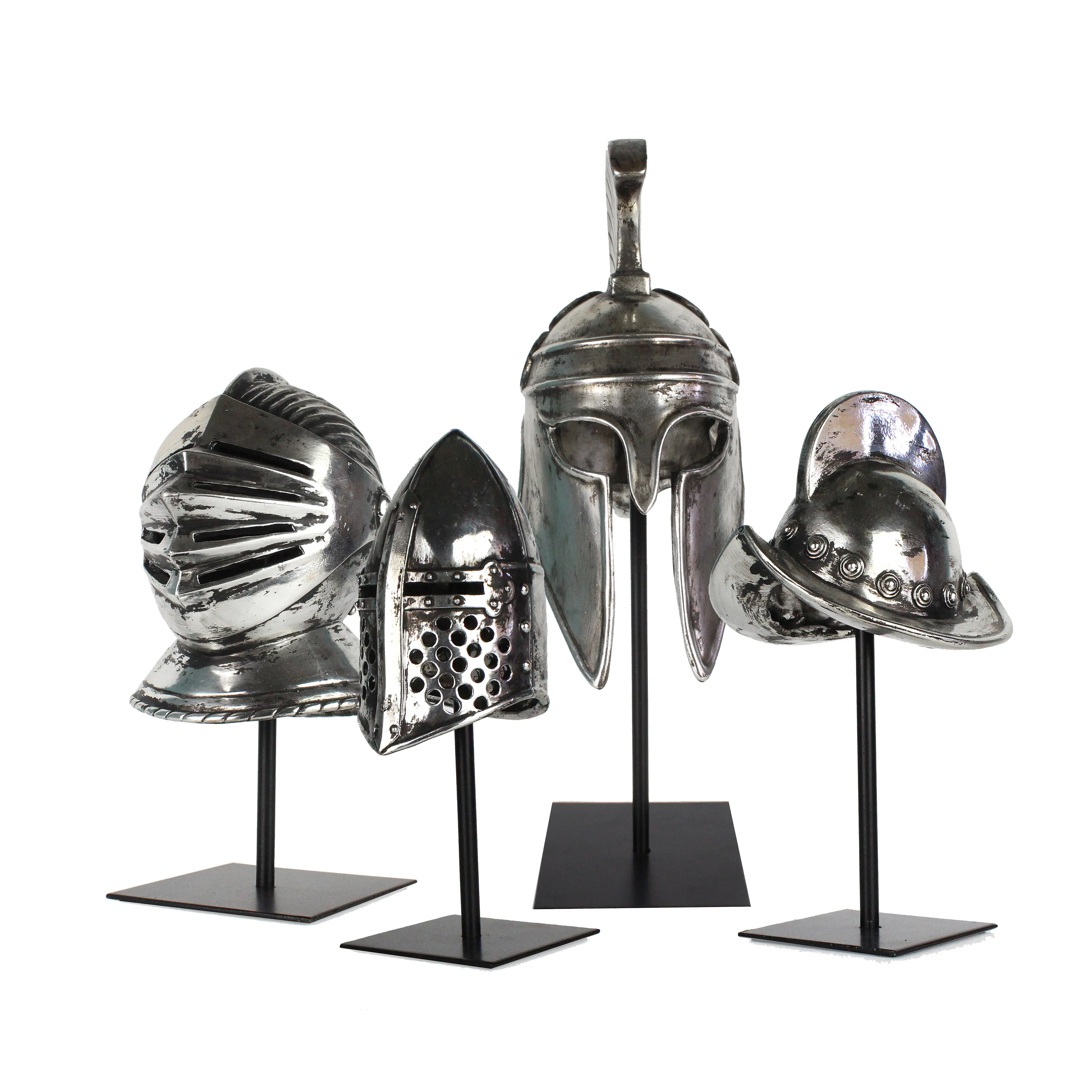 樹脂中世鎧シルバーローマ兵士戦争ヘルメット家の装飾