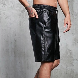 <span class=keywords><strong>Pantaloncini</strong></span> Bermuda in <span class=keywords><strong>Pelle</strong></span> da Uomo Personalizzati, Traspiranti, con Vita Media e Coulisse, Lunghezza al Ginocchio - Product Image 4