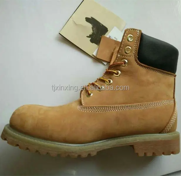 yellow nubuck genuine leather ankle gum-rubber boots