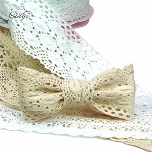 Apparel Accessory Cotton Crochet Lace Trim Bowknots Lace Ribbon