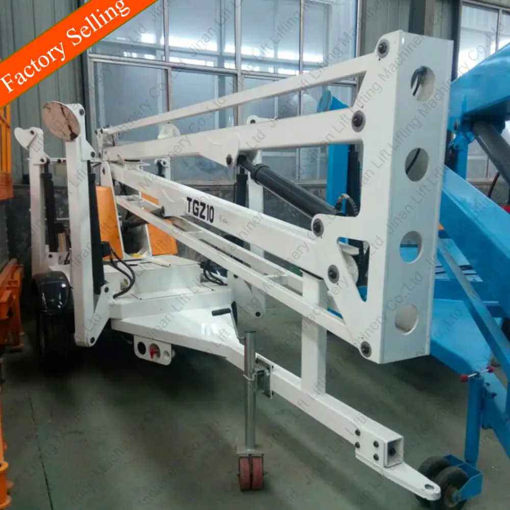 Towable electric articulated boom lift platform cherry picker aerial work platform with CE