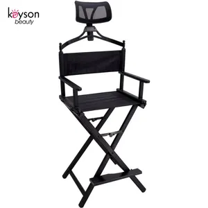 Keyson-Silla de maquillaje profesional, tocador de aluminio duradero con espejo y silla, con logotipo personalizado, nuevo producto