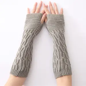 Mezze maniche guanto senza dita in lana con scaldamuscoli lungo alla caviglia in maglia autunno moda donna