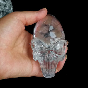 Calavera de Cristal de Cuarzo Natural Transparente Tallada a Mano para Venta al por Mayor - Product Image 2