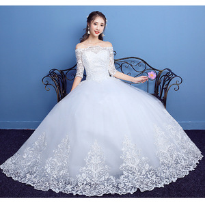 Vestido de Novia de Encaje con Hombros Descubiertos y Media Manga, Novedad de <span class=keywords><strong>2017</strong></span>, Venta al por Mayor y al Detal - Product Image 6