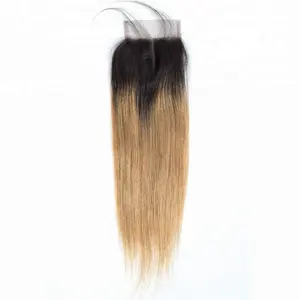 Latest Coming Soft Straight 1B 27 Color 100% Virgin Hair Middle Part With Baby Hair Closure 4x4 Transparent Lace