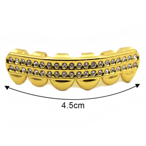 Gioiello per il corpo Hip Hop con denti di strass ghiacciati con denti in alto e in basso - Product Image 3