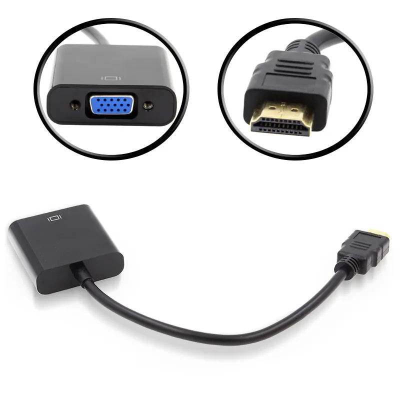 Support L/R audio output Power supply from HDMI cable HDMI to VGA Adapter
