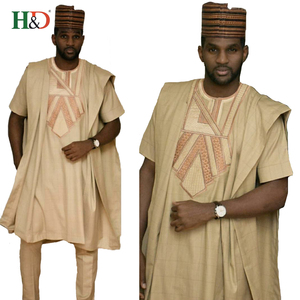 H & D En Gros Pas Cher Qualité Africain des Patrons De Vêtements Kaki Pantalon Chemise Conception Pour Hommes - Product Image 5