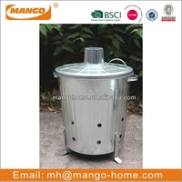 Incinérateur de jardin portable en métal 16L 35L avec couvercle Brûleur de déchets de jardin Feuilles brûlantes Papier Bois Poubelle Jardin