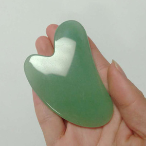 Pierre de jade Aventurine verte Outil de massage Gua Sha Outil Guasha pour le massage de la peau du visage et du corps pour les toxines Prévient les rides Spa - Product Image 5
