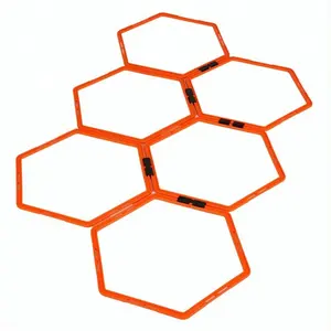 Outdoor Training 6pcs Pack Durable PP Plastic Speed Sports Hexagon Agility Rings Custom