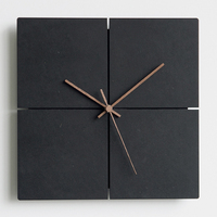 Reloj de Diseño Moderno para Decoración del Hogar, Estilo Vintage, con Marco de Madera Negro, para Hogar/Oficina