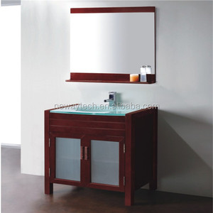 Vanité en pvc sur pied pour évier, salle de bains, moderne, unités avec miroir, noir - Product Image 2