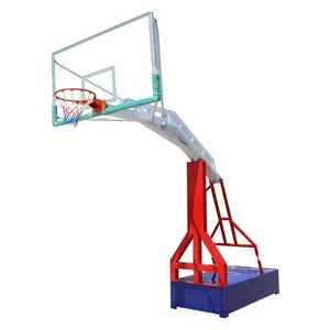 High quality FIBA standard portable basketball stand tempered glass backboard basketball hoop stand