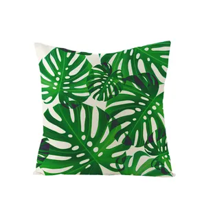 Housse de coussin en coton et lin à imprimé numérique, couverture de forêt tropicale pour l'extérieur, offre spéciale